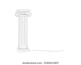 Continuous one line drawing ancient roman and historical classic decorations gothic columns and friezes in ancient venetian style. Classic pillar. Hand made vector not AI 