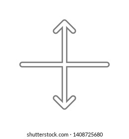 Continuous one line drawing of arrow pointing up and down icon. Element of web for mobile concept and web apps icon. Outline, thin line icon for website design and development 