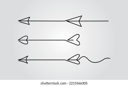 Continuous one line drawing of arrow on target circle