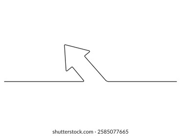 Continuous one line drawing of Arrow pointing left One line Arrow pointing left vector illustration