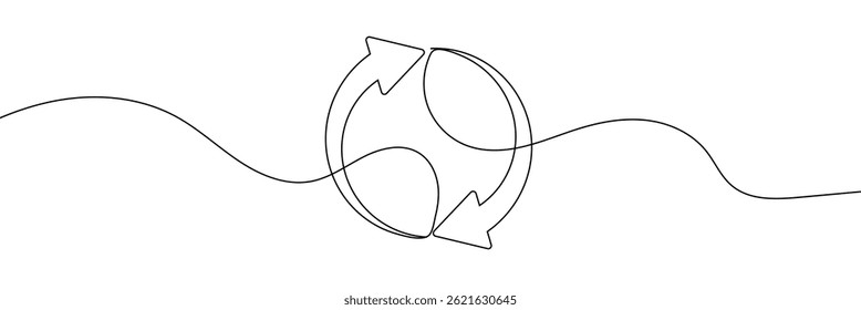 Continuous one line drawing of arrow pointing left and right. Black thin line of two directions arrow icon isolated on white background. EPS vector illustration for banner, template, web, app, poster.