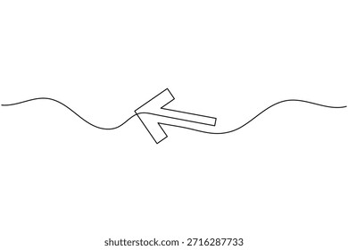 Dibujo continuo de una línea de una flecha que apunta hacia la izquierda