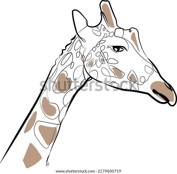 Continuous one line drawing art: Nubian\
Giraffe is officially endangered on IUCN Red List.\
