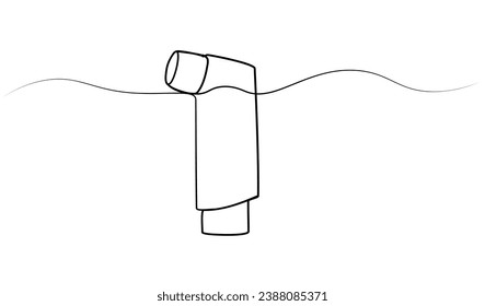 dibujo continuo de una línea de spray de asma. ilustración vectorial