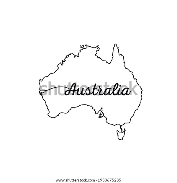 Continuous One Line Drawing Australia Map Stock Vector (Royalty Free ...