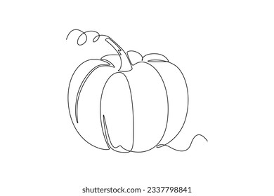 Continuous one line drawing of autumn concept. Doodle vector illustration in simple linear style. 