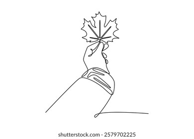 Continuous one line drawing autumnal lifestyle concept. Doodle vector illustration.