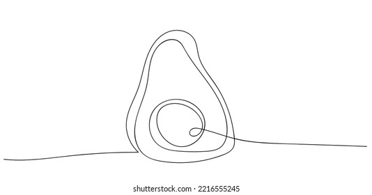 Continuous one line drawing.  Avocado. Vector illustration
