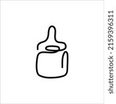 Continuous one line drawing a baby bottle. Vector illustration perfect for greeting cards, party invitations, posters, stickers, clothing. Silhouette of a baby bottle icon.
