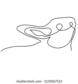 Continuous one line drawing of baby rabbit, Vector illustration line art.