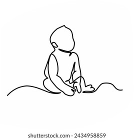 Kontinuierliche Einzeilenzeichnung eines Babys. Einfache Liniendarstellung. 