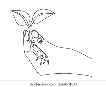 Continuous One Line Drawing Back Nature Stock Vector (Royalty Free ...