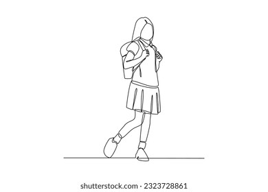 Continuous one line drawing Back to school concept. Single line draw design vector graphic illustration.