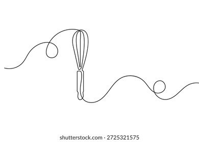 Continuous one line drawing of a balloon whisk kitchen tool minimalist style vector illustration