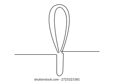Continuous one line drawing of a balloon whisk kitchen tool minimalist style vector illustration