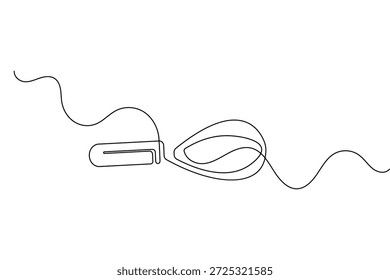 Continuous one line drawing of a balloon whisk kitchen tool minimalist style vector illustration