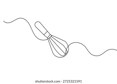 Continuous one line drawing of a balloon whisk kitchen tool minimalist style vector illustration