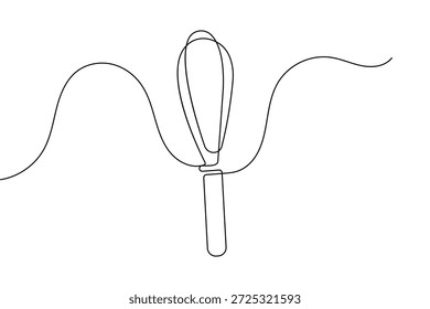 Desenho contínuo de uma linha de uma ferramenta de cozinha de batedor de balão estilo minimalista ilustração vetorial