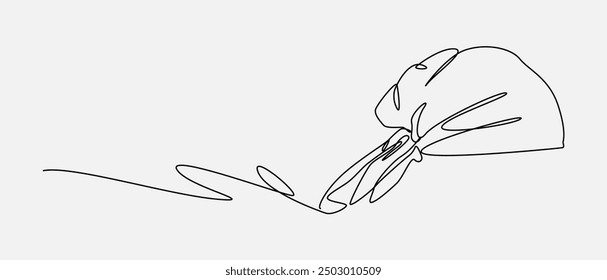 Continuous one line drawing of bandana. Clothing, accesory, summer concept. Editable stroke vector.