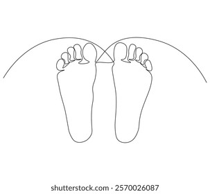 Continuous one line drawing of barefoot . Single line drawing illustration of barefoot . Concept vector art. Doodle line illustration.