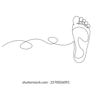 Continuous one line drawing of barefoot . Single line drawing illustration of barefoot . Concept vector art. Doodle line illustration.