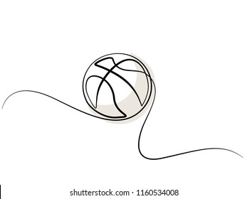 Continuous one line drawing. Basketball icon. Vector illustration