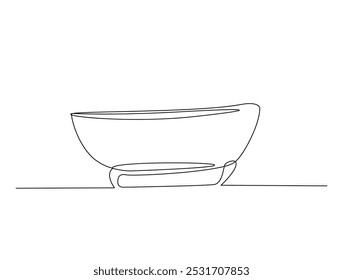 Continuous one line drawing of bathtub design. Simple  glamorous bathtub line art vector illustration. Editable vector. 
