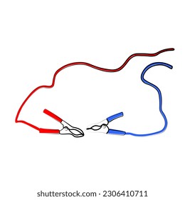 continuous one line drawing of a battery clip