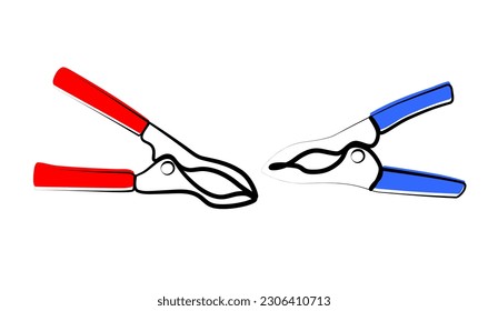 continuous one line drawing of a battery clip