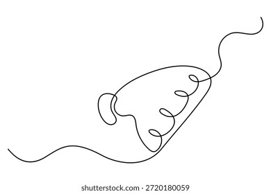 Desenho contínuo de uma linha de chapéu de gorro para o conceito quente de inverno
