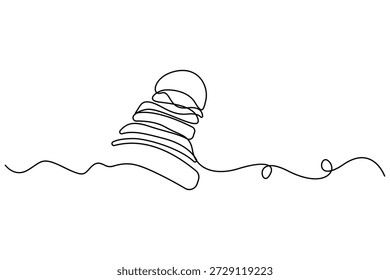 Continuous one line drawing of beanie hat winter headwear concept vector illustration
