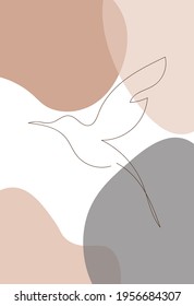 Continuous one line drawing. beautiful bird. bird hand drawn minimalism, romantic theme design