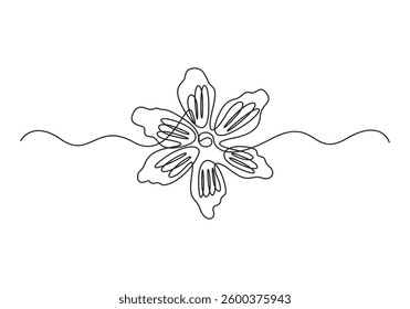 Continuous one line drawing beautiful flower concept graphic illustration