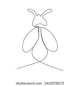  Continuous one line drawing of bee outline vector illustration