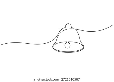Continuous One Line Drawing of Bell Symbol Minimalist Vector Icon
