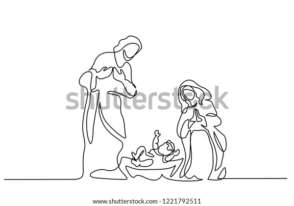 Continuous One Line Drawing Bible Merry Stock Vector (Royalty Free ...