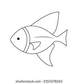 Dibujo continuo de una línea de peces grandes e ilustración de un solo vector de línea
