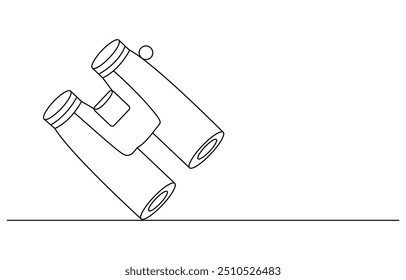 Continuous one line drawing of Binocular. Binocular single line art vector design. Military concept