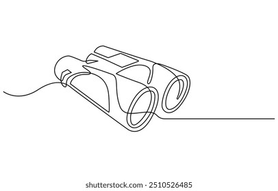 Continuous one line drawing of Binocular. Binocular single line art vector design. Military concept