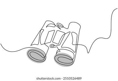 Continuous one line drawing of Binocular. Binocular single line art vector design. Military concept