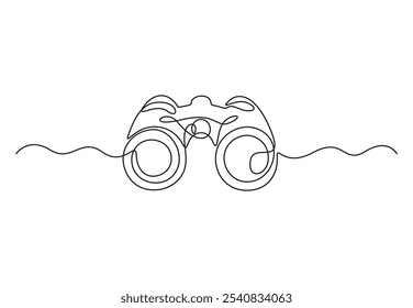 Continuous one line drawing of Binocular. Binocular single line art vector design. Military concept. Vector illustration