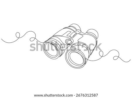 Continuous one line drawing Binoculars