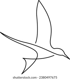 Continuous one line drawing of a bird flying. Hand drawn minimalism style vector illustration.