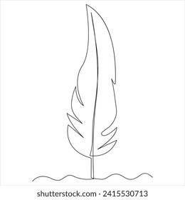 Dibujo continuo de una línea de la ilustración del vector de dibujo de la pluma de aves 