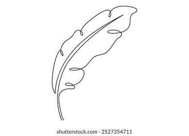 
Dibujo continuo de una línea de pluma de pájaro aislado sobre fondo blanco Ilustración vectorial