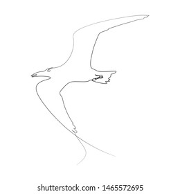 Continuous one line, drawing of birds hand-drawn, simple lines, vector illustration, logo