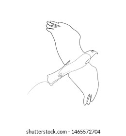 Continuous one line, drawing of birds hand-drawn, simple lines, vector illustration, logo