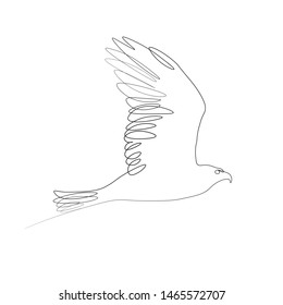Continuous one line, drawing of birds hand-drawn, simple lines, vector illustration, logo