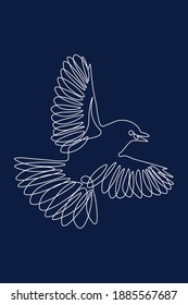 Una línea continua, dibujo de aves dibujado a mano, líneas simples, ilustración vectorial, logotipo