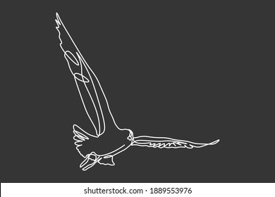 Una línea continua, dibujo de aves dibujado a mano, líneas simples, ilustración vectorial, logotipo